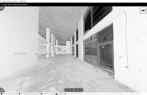 DataGeomatic — Migros mağazasında 3D lazer tarama rölöve (FARO Focus 150), 2–4 mm doğruluk