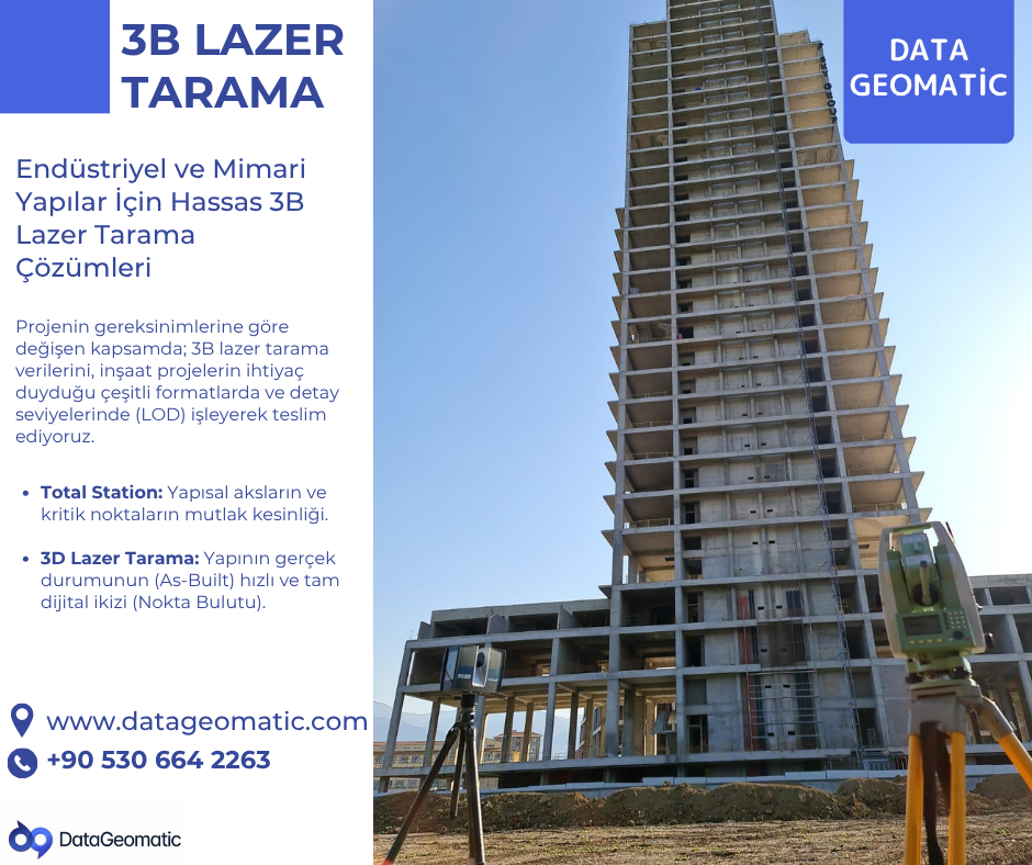 Yüksek Hassasiyetli 3D Lazer Tarama Rölöve Hizmetleri | Total Station Entegrasyonu